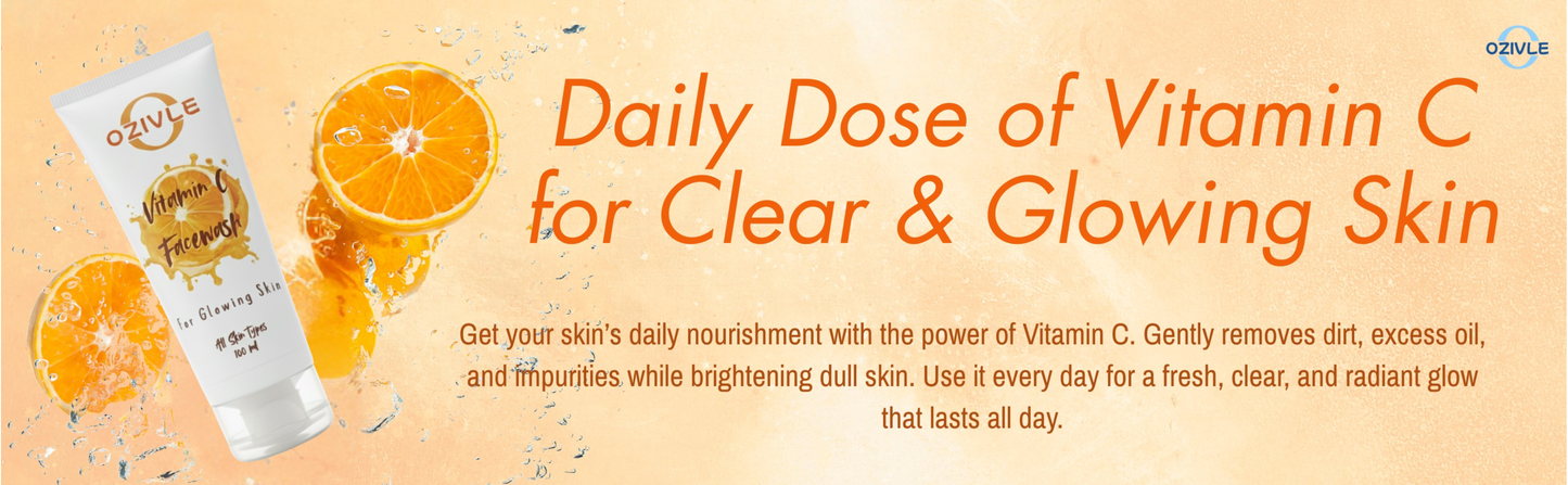 Vitamin C Facewash ā Brightening Face Wash for Glowing Skin ā Paraben & Sulphate Free ā For All Skin Types ā 100ml (New Packaging)
