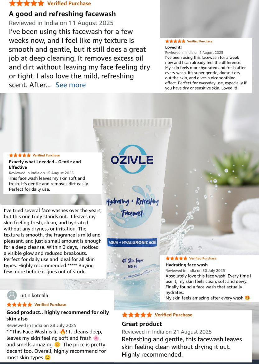 Aqua+ Hyaluronic Acid Facewash β Deep Hydration for All Skin Types β 100ml (New Packaging)